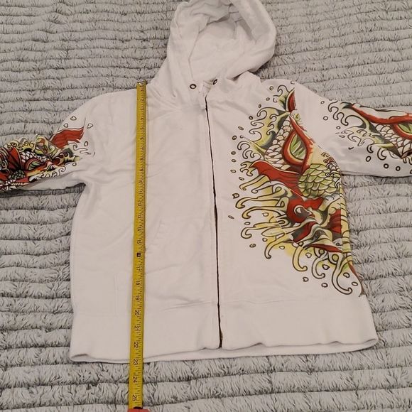 Fun white bedazzled Circle of life zip up hoodie size M. - Picture 3 of 11